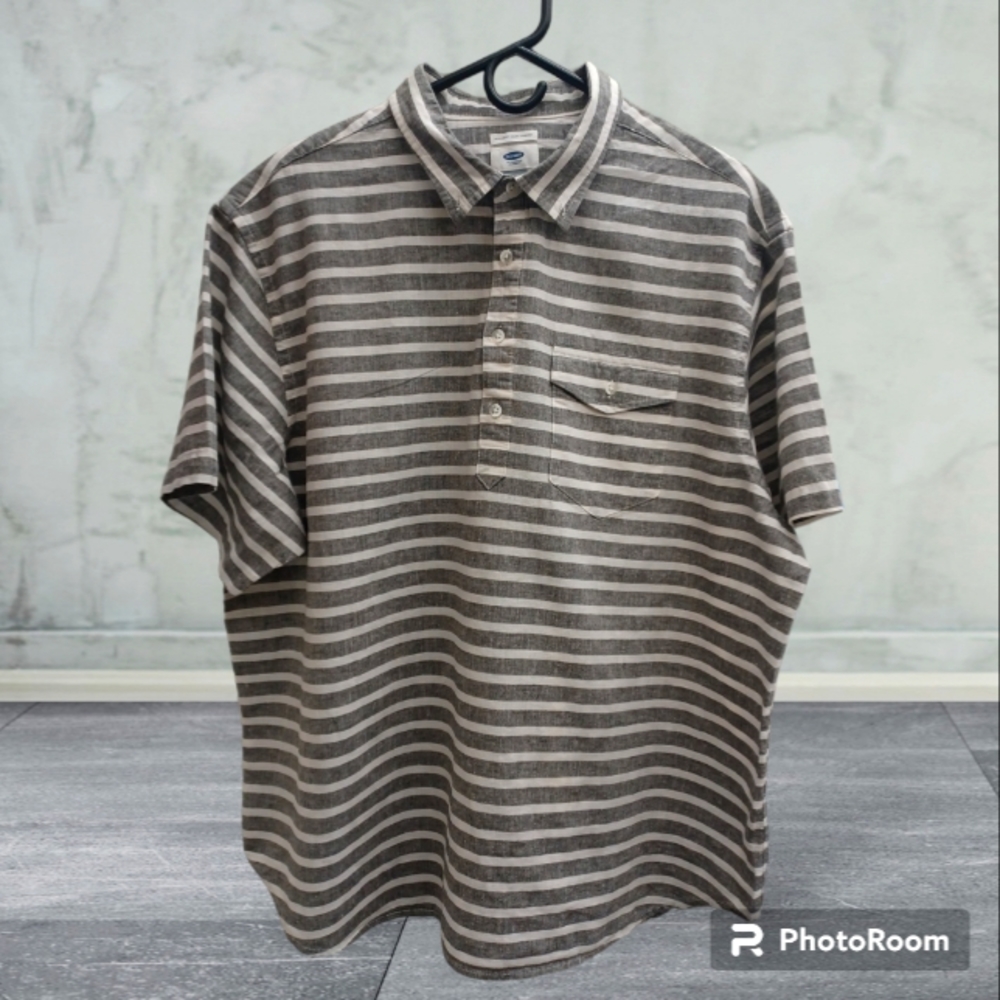 Old Navy  Stripe Shirt Short Sleeve Man Size XXL TTG
